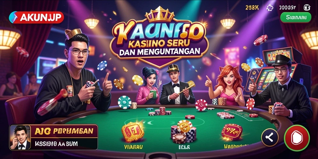 Tampilan gameplay seru dari AKUNJP yang menampilkan berbagai permainan Kasino.