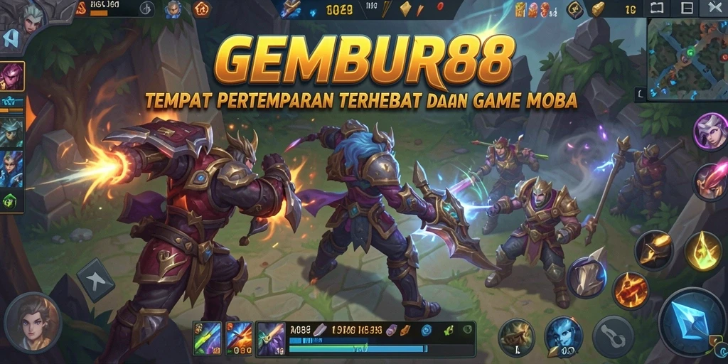 Gameplay intens dalam pertempuran arena MOBA yang seru.