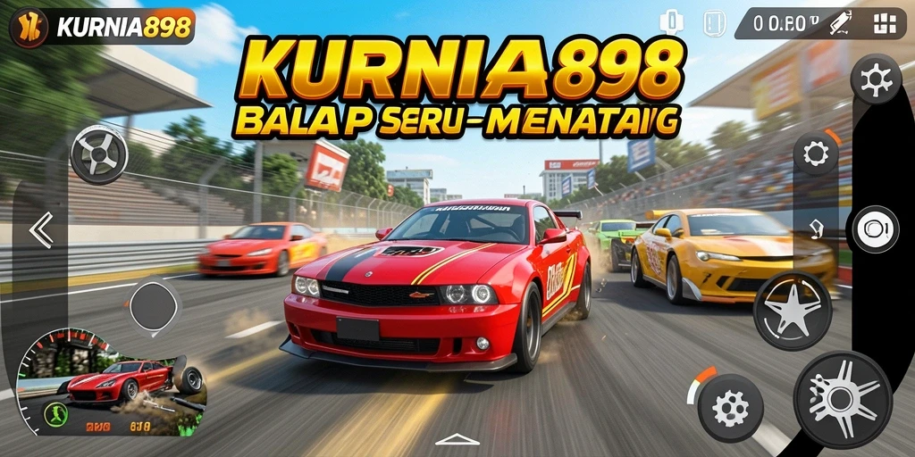 Tangkapan layar gameplay KURNIA898 menampilkan aksi balap yang mendebarkan.