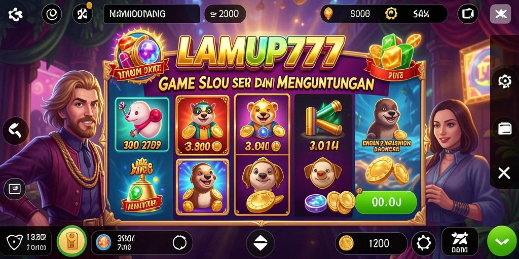Tampilan gameplay Slot LAMPU777 yang menampilkan putaran seru dan hadiah menarik.