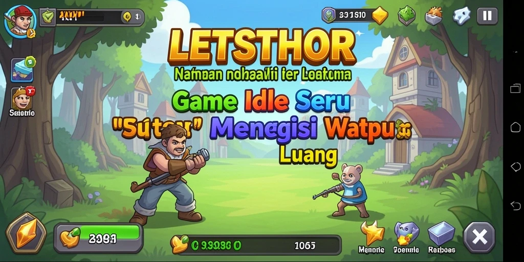 Tangkapan layar menunjukkan karakter keren dalam gameplay Idle LETSTHOR.