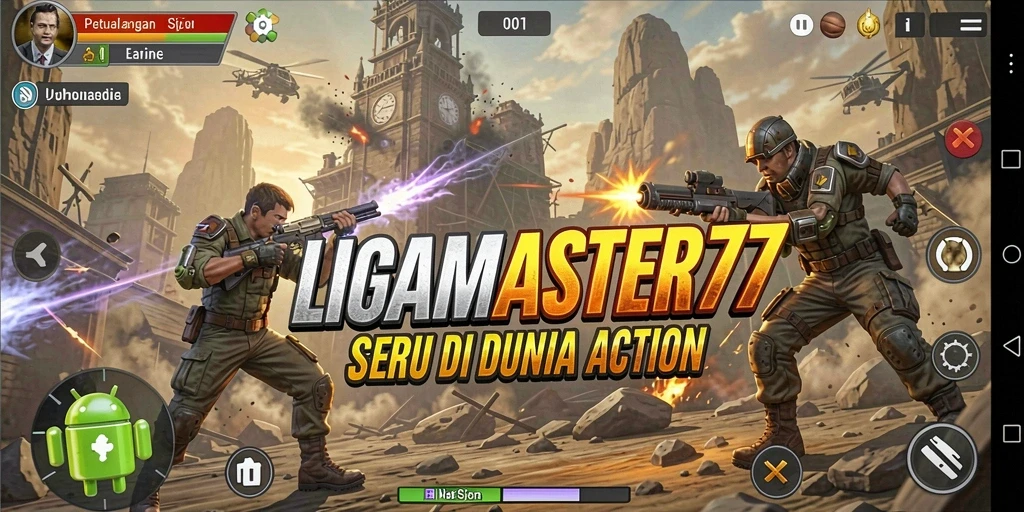 Screenshot gameplay LIGAMASTER77 dengan grafik action yang menarik.
