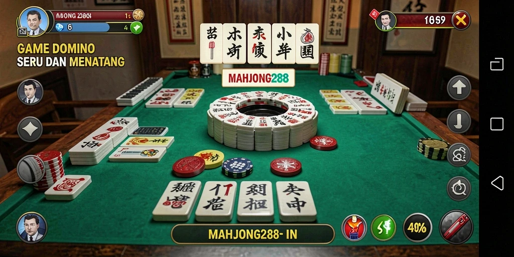 Tampilan menarik dari gameplay Domino MAHJONG288.