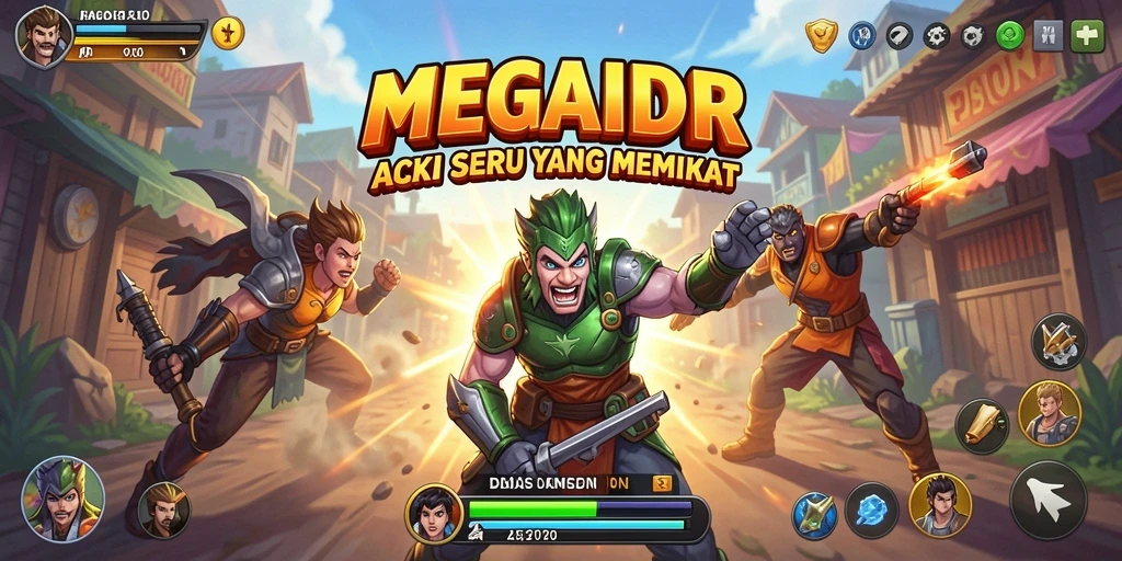 Screenshot MEGAIDR menampilkan aksi pertempuran yang intens dan menarik.