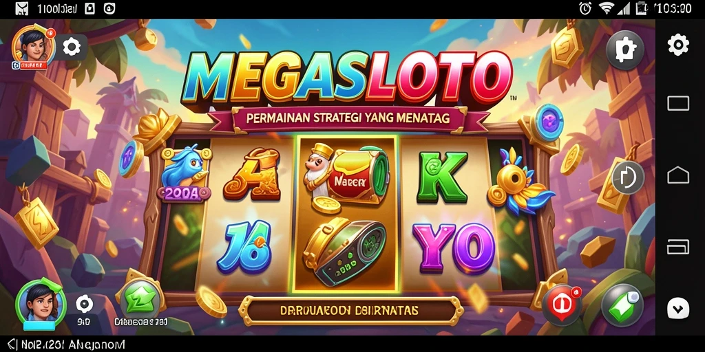 Screenshot gameplay MEGASLOTO dengan strategi mendalam.