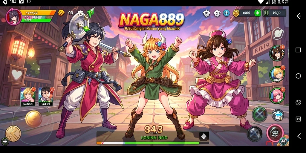 Tampilan gameplay <strong>NAGA889</strong> yang memukau dengan karakter anime.