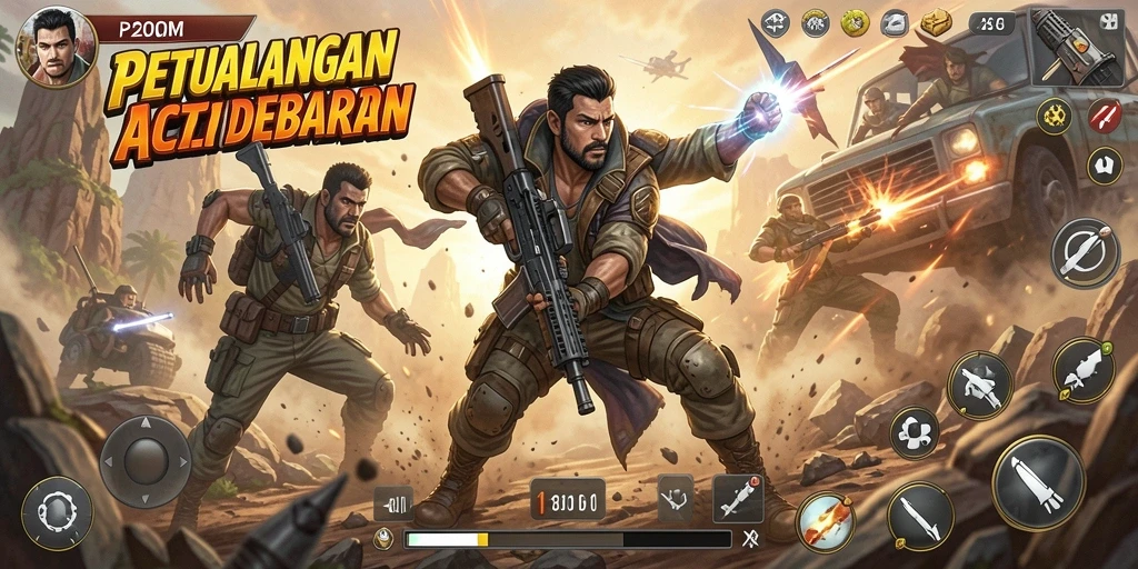 Tampilan aksi seru dari gameplay P200M yang memukau.