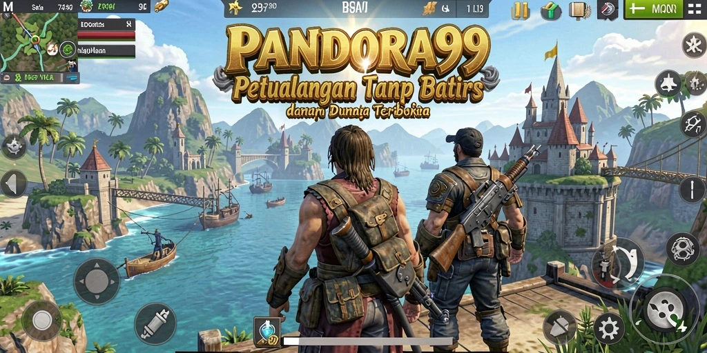Screenshot menunjukkan aksi gameplay seru di dunia terbuka.