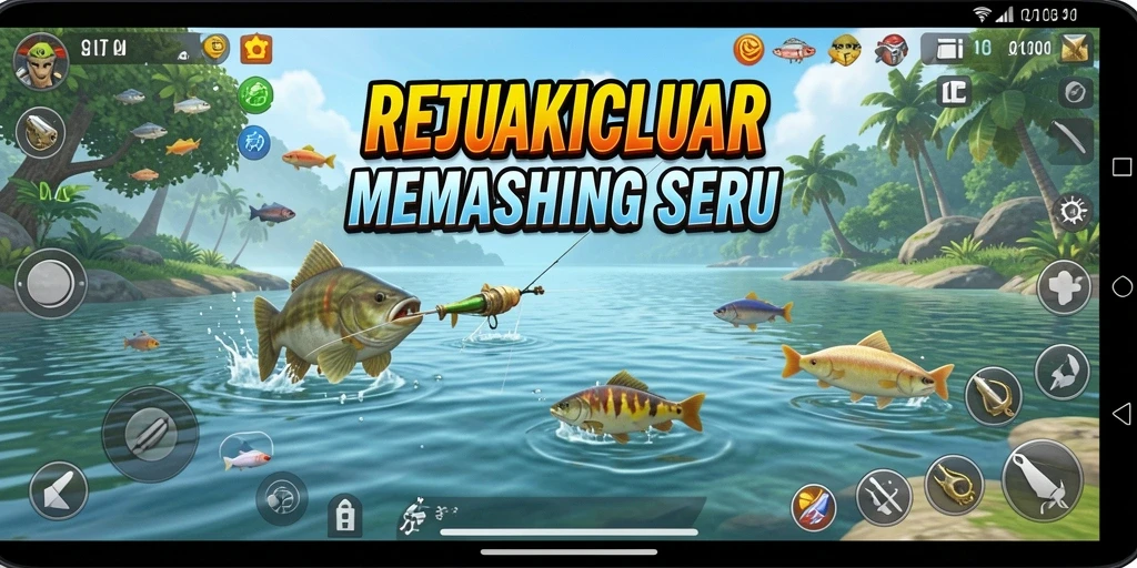 Gameplay memancing yang mendebarkan di REJEKICLUB.