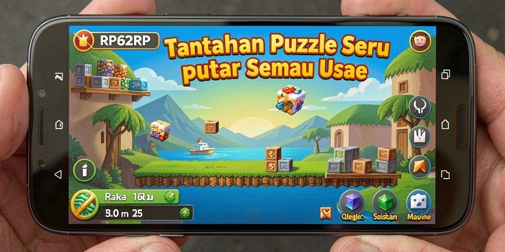Screenshot permainan RP62RP menunjukkan tantangan Puzzle yang seru dan menarik.