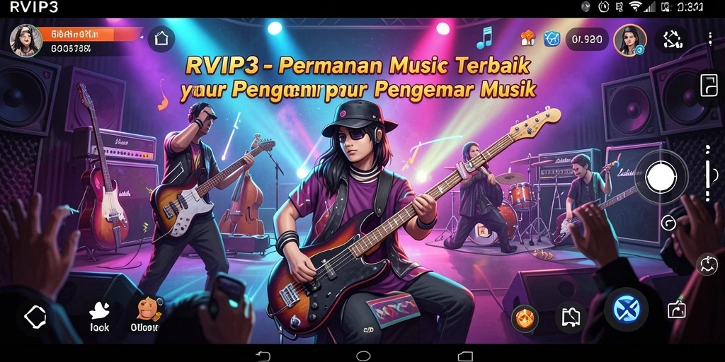 Tampilan gameplay RVIP3 yang mendebarkan dengan berbagai pilihan musik.