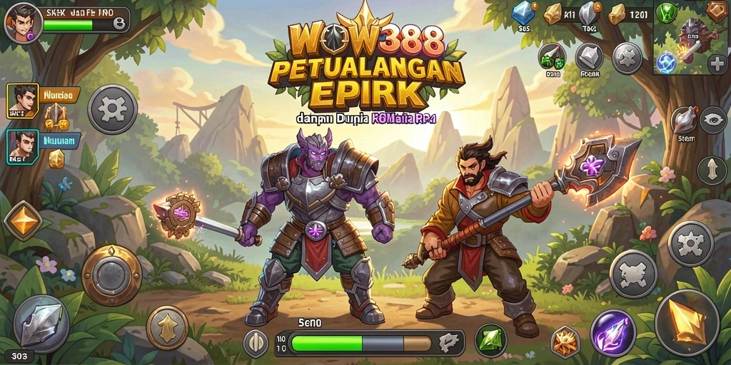 Tampilan gameplay seru dengan karakter dan monster yang menantang.